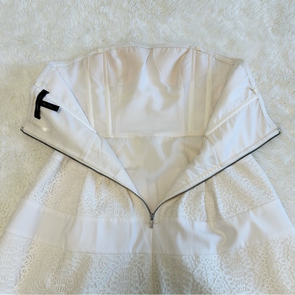 BCBGMaxAzria Dorothea Strapless Babydoll Mini Dress Fairy Whimsical Wedding - Picture 6 of 14
